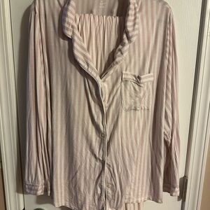 Stars Above Pink and White Striped Pajama Set